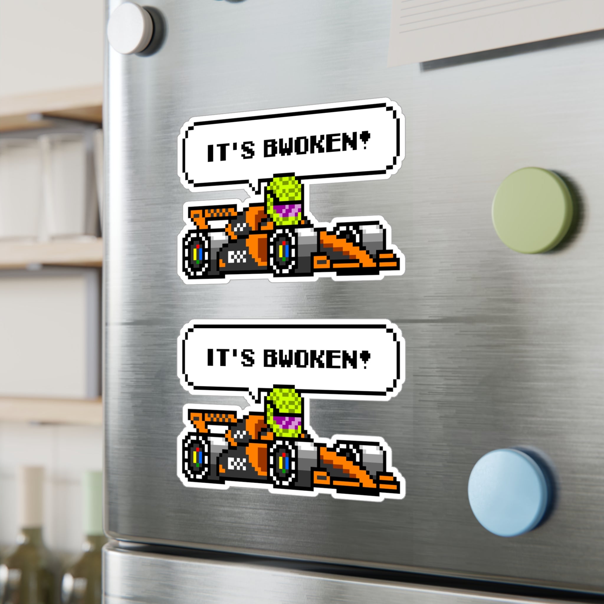 Norris "IT'S BWOKEN" 8-bit Radio Vinyl Decal Sticker