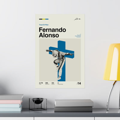 Fernando Alonso Mid-century Poster