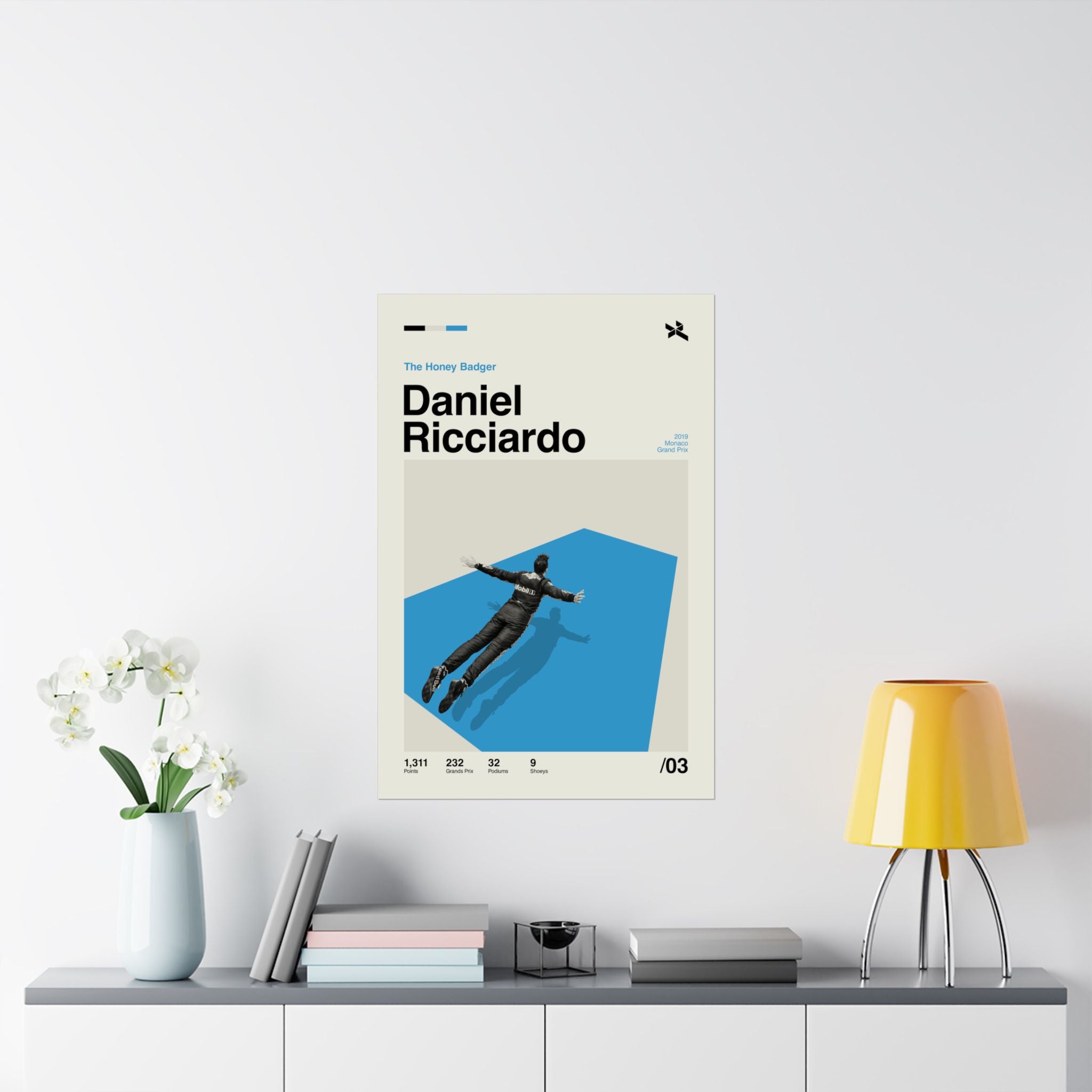 Daniel Ricciardo Mid-Century Poster