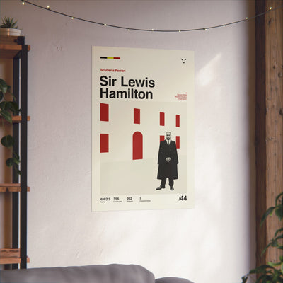 Sir Lewis Hamilton Mid-century Poster