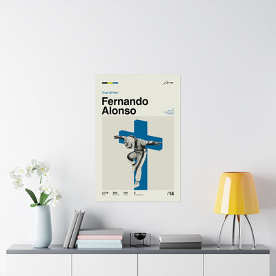 Fernando Alonso Mid-century Poster