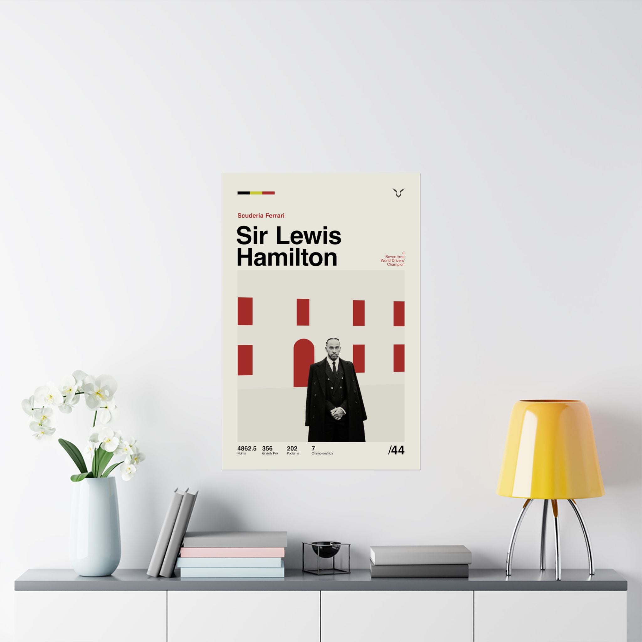 Sir Lewis Hamilton Mid-century Poster