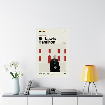 Sir Lewis Hamilton Mid-century Poster