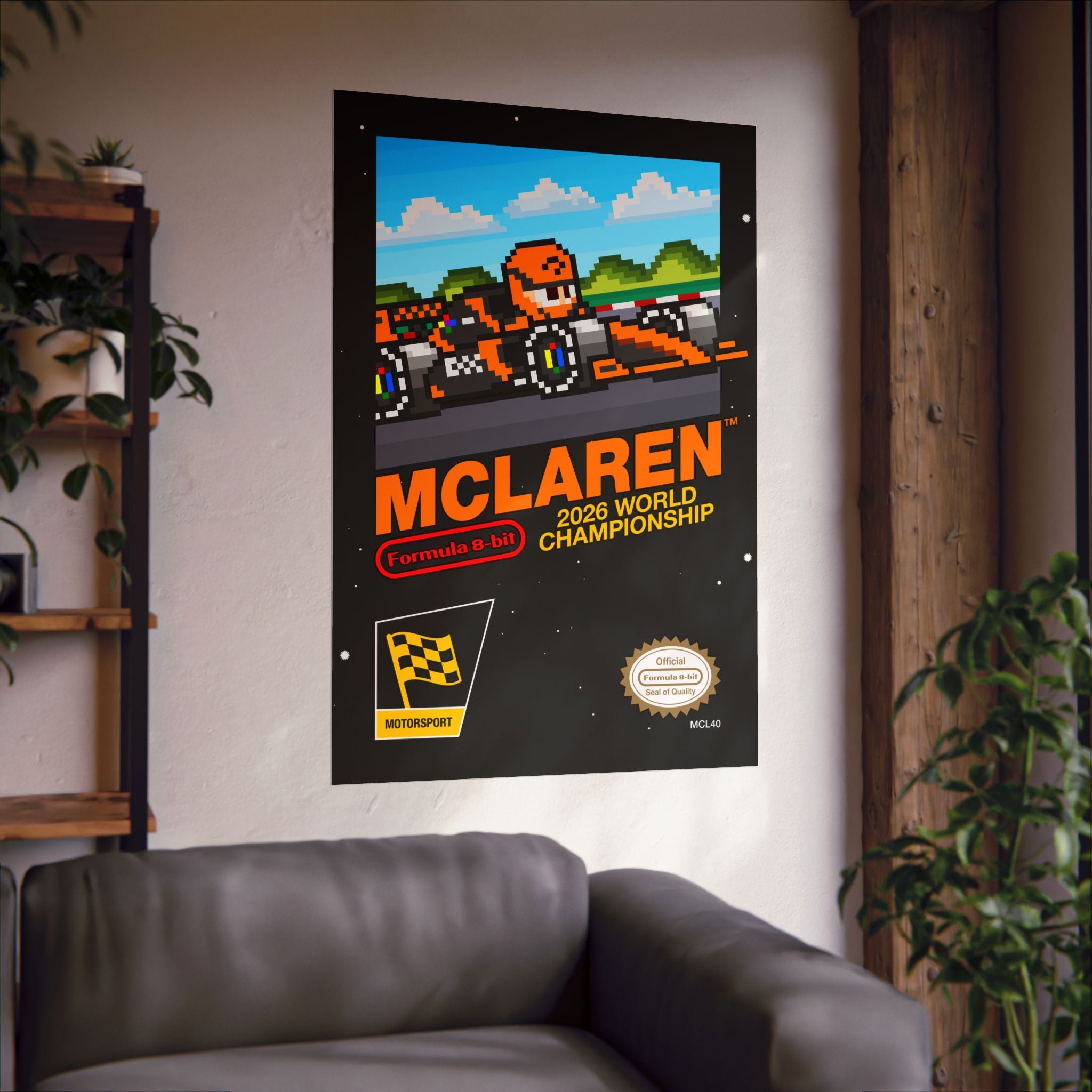 McLaren 8-bit Game Poster