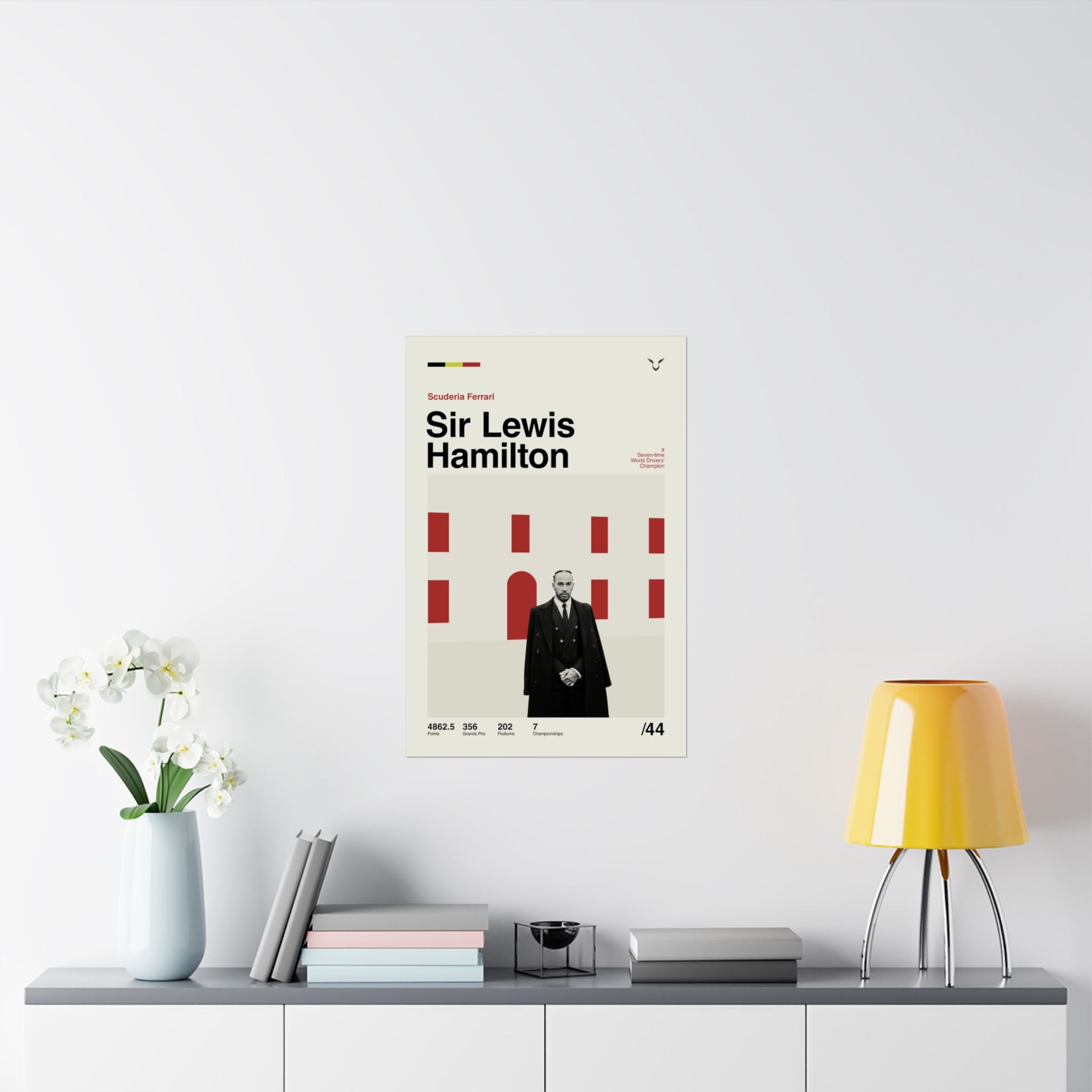 Sir Lewis Hamilton Mid-century Poster