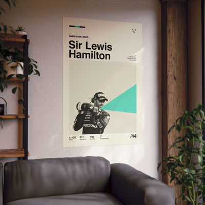 Sir Lewis Hamilton Mid-century Poster