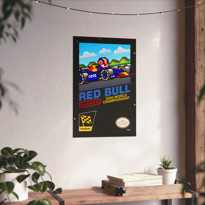 Red Bull Racing 8-bit Game Poster