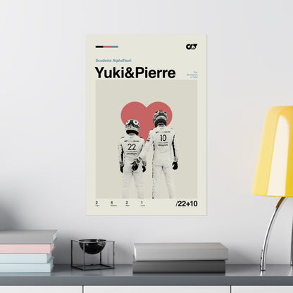 Yuki & Pierre Mid-century Poster