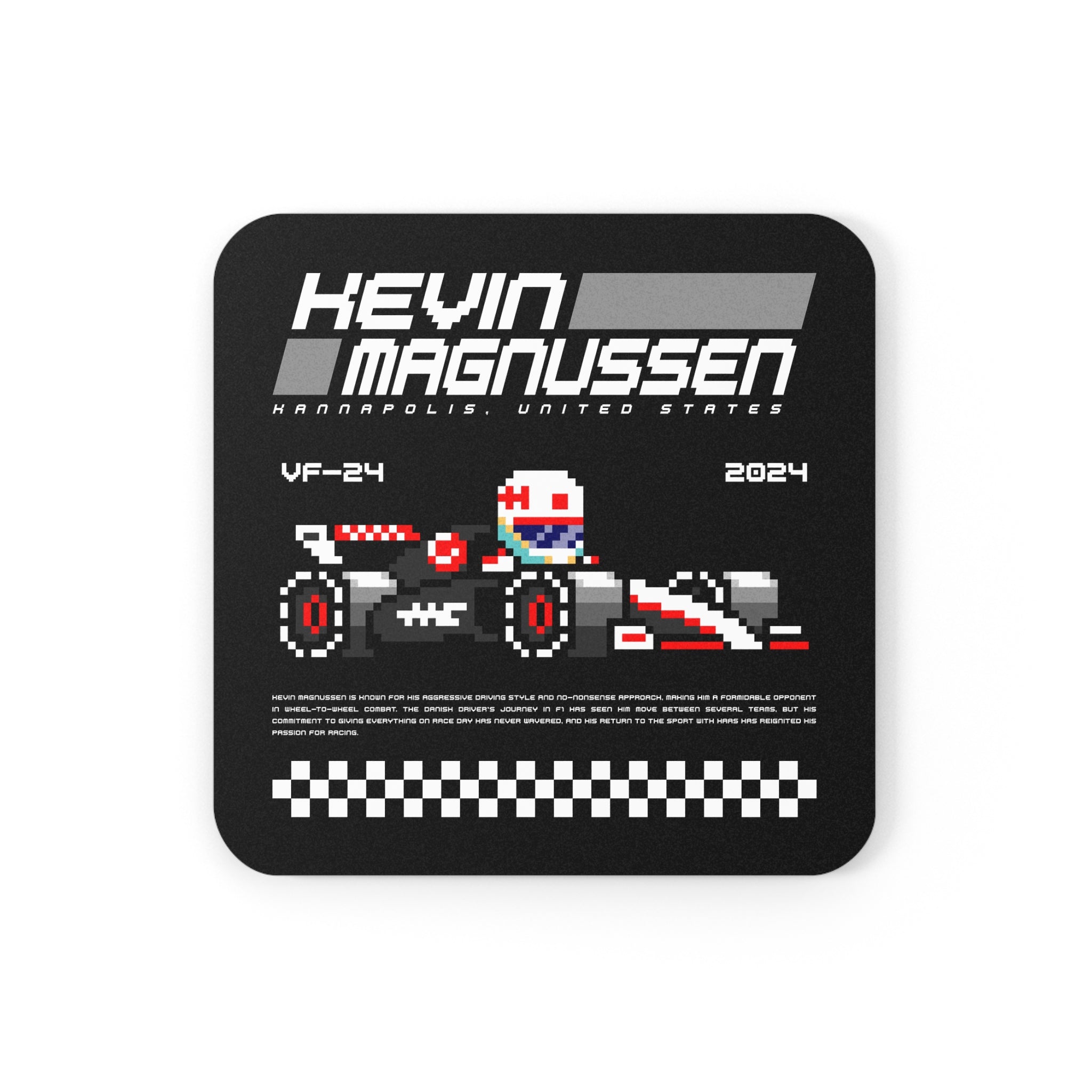 Kevin Magnussen 8-bit Team Cork Coaster