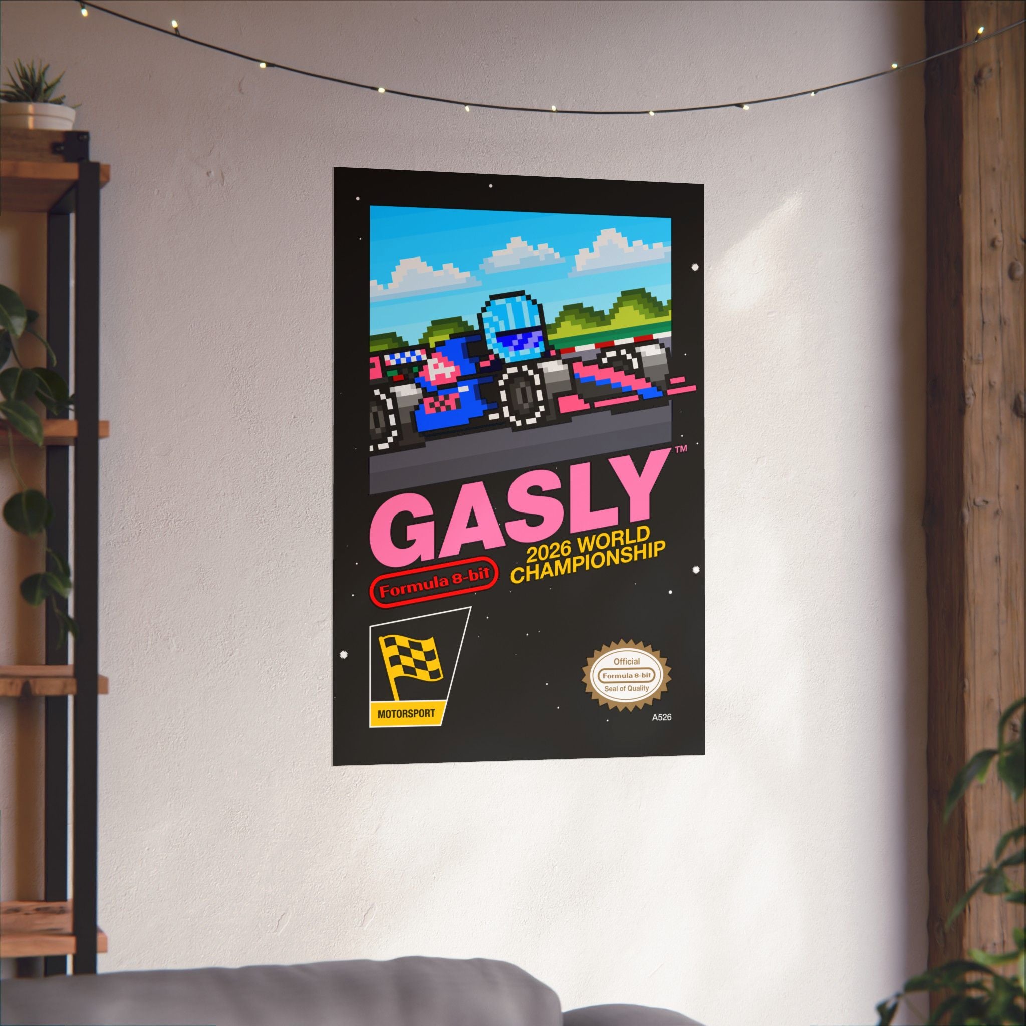 Gasly 8-bit Game Poster
