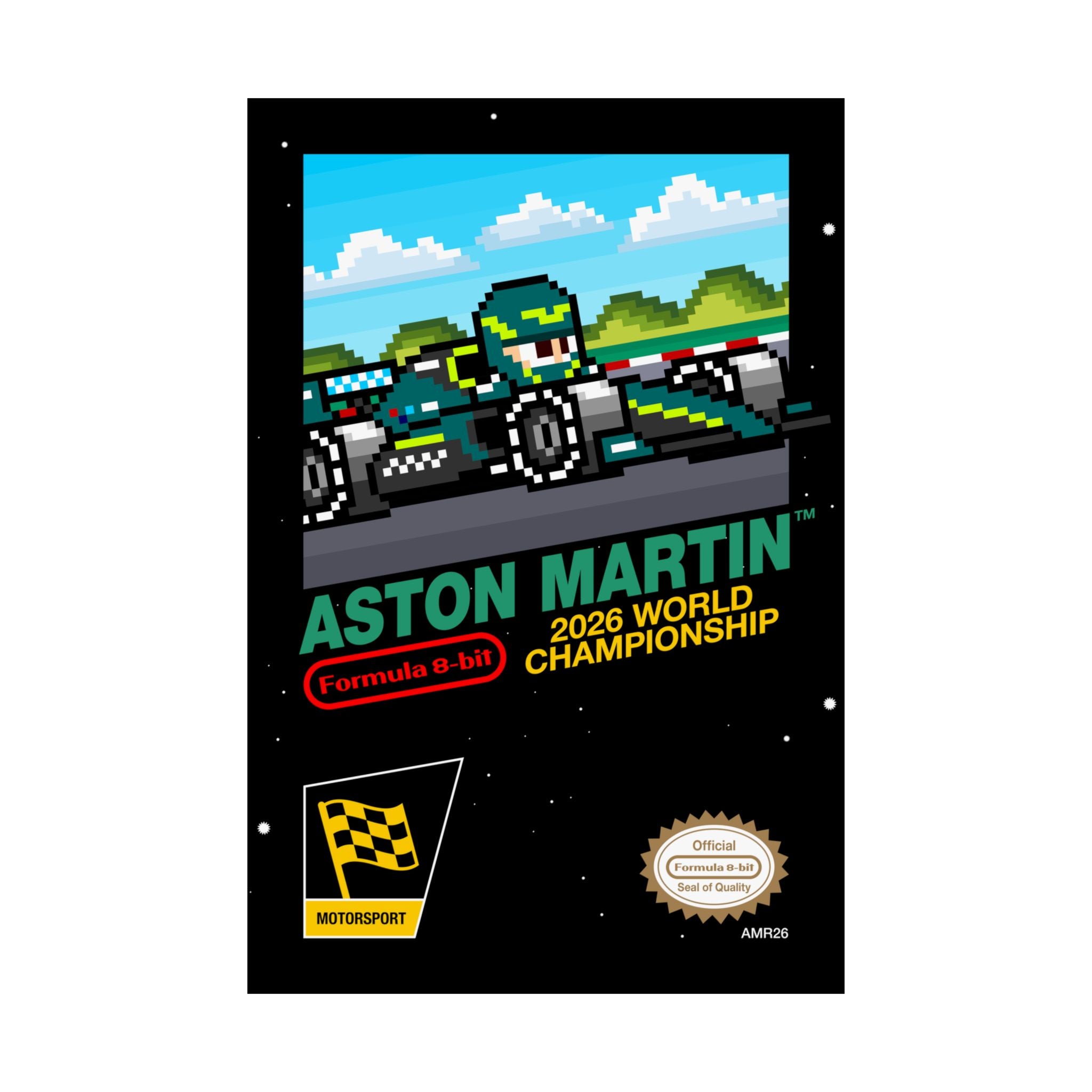 Aston Martin 8-bit Game Poster