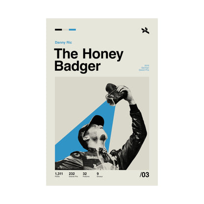 The Honey Badger Mid-century Poster