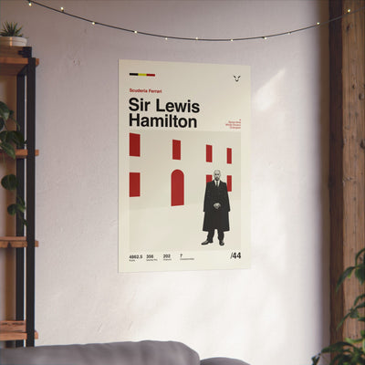 Sir Lewis Hamilton Mid-century Poster