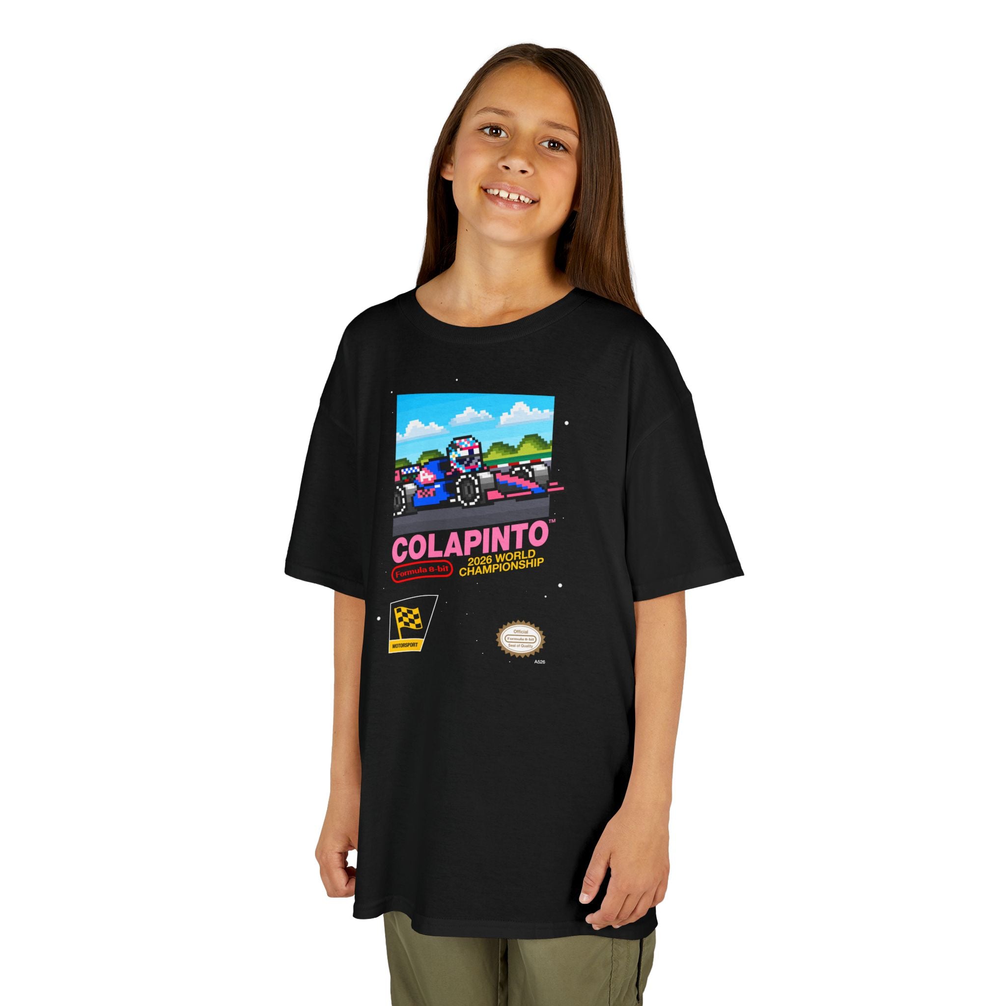Colapinto 8-bit Game Kids Heavyweight 100% Cotton T-shirt