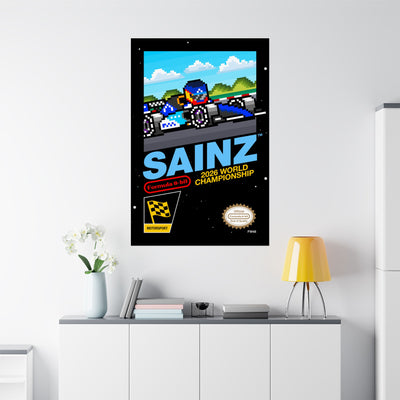 Carlos Sainz 8-bit Game Poster