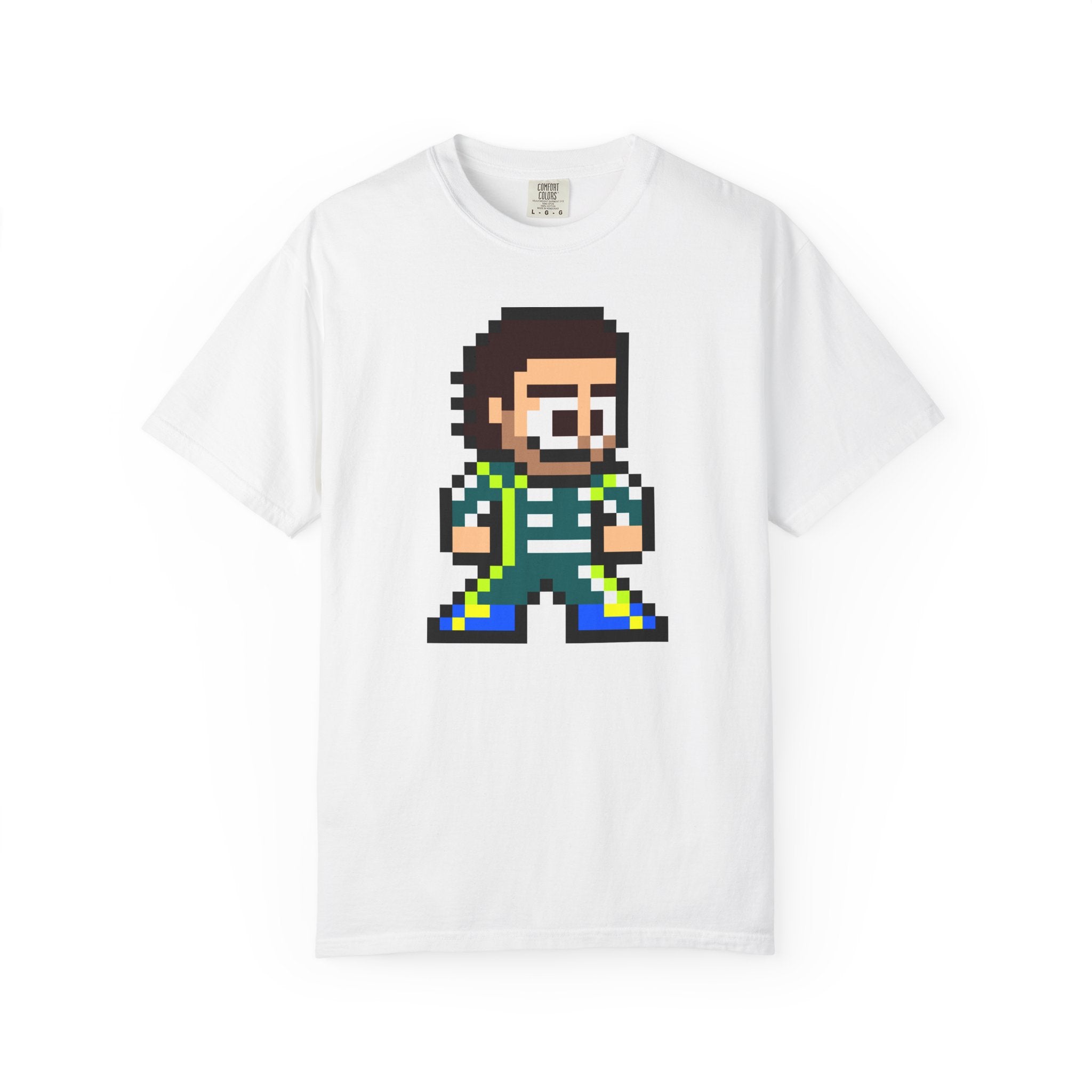 8-bit Fernando Alonso Adult Heavyweight 100% Cotton T-shirt