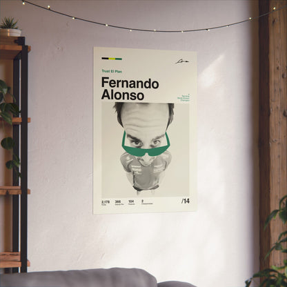 Fernando Alonso Mid-century Poster