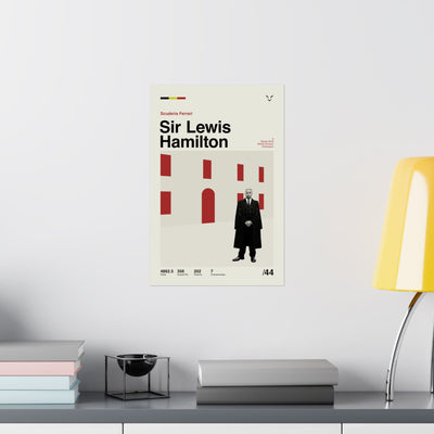 Sir Lewis Hamilton Mid-century Poster