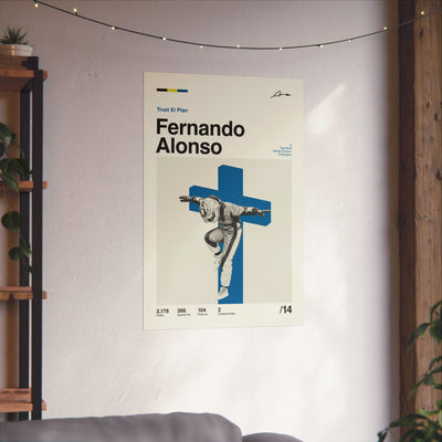 Fernando Alonso Mid-century Poster