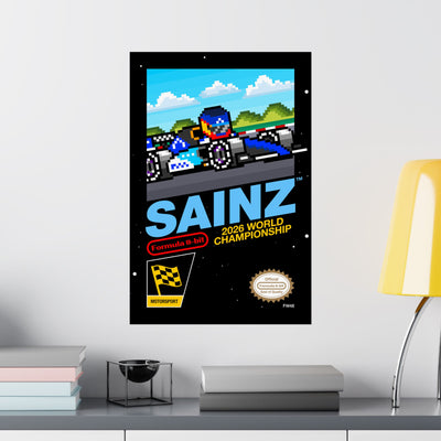 Carlos Sainz 8-bit Game Poster
