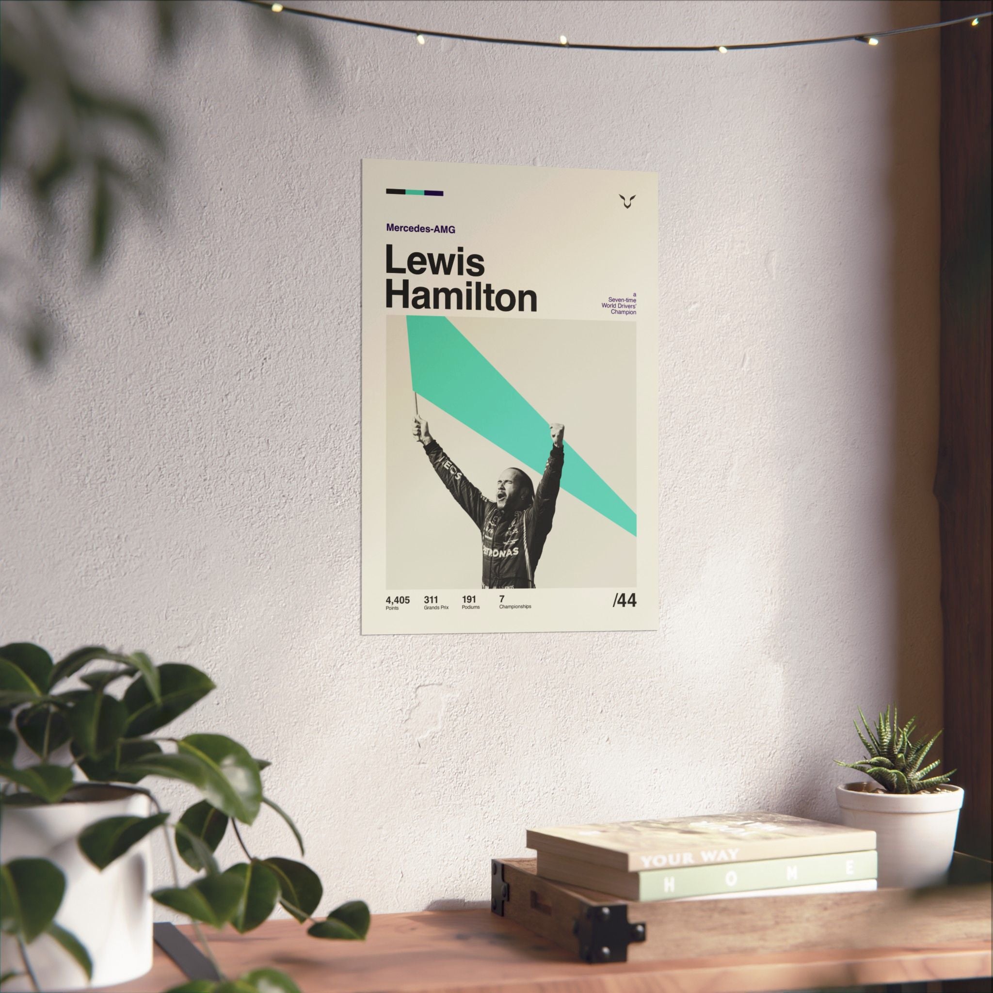 Lewis Hamilton Mid-century Poster