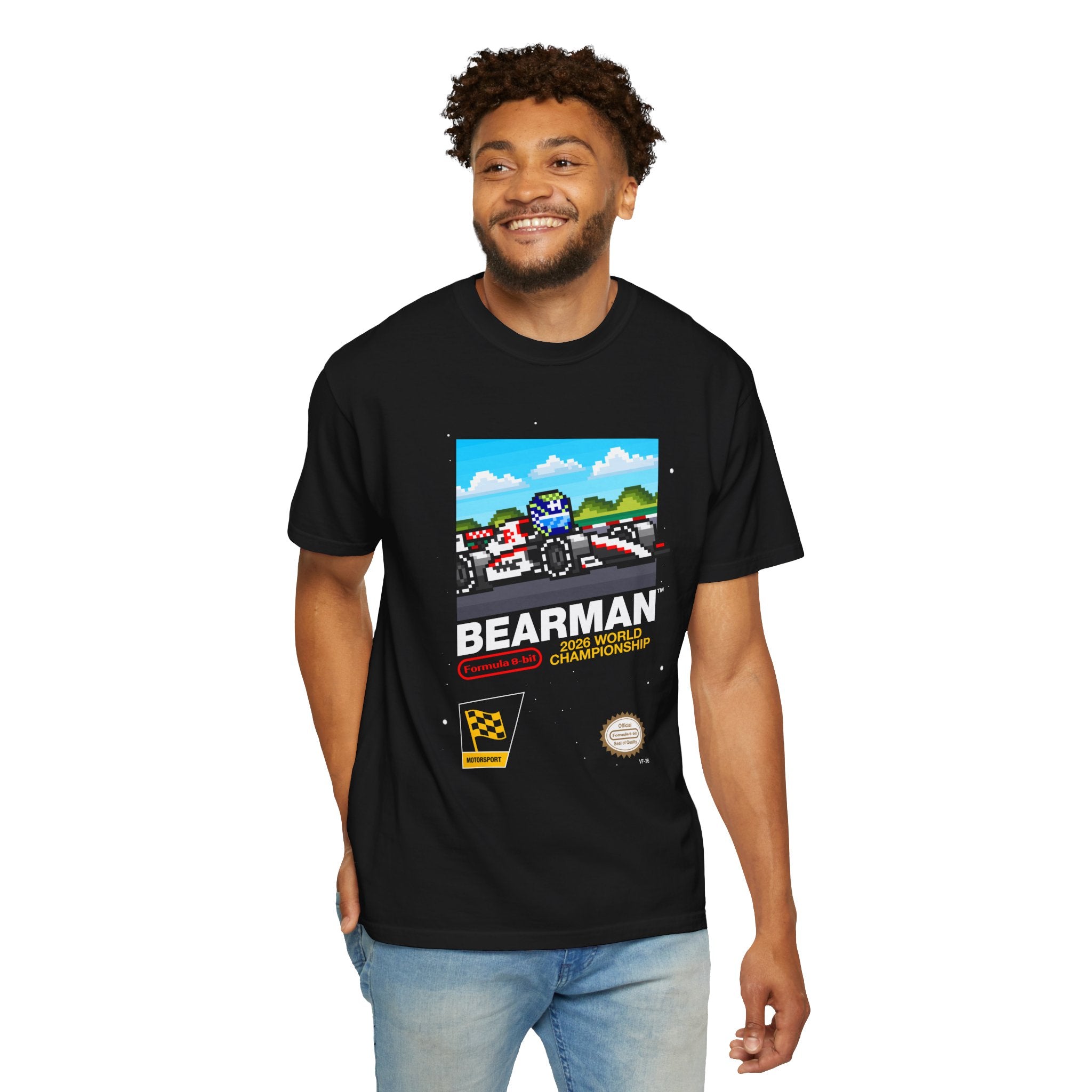 Bearman 8-bit Game Adult Heavyweight 100% Cotton T-shirt