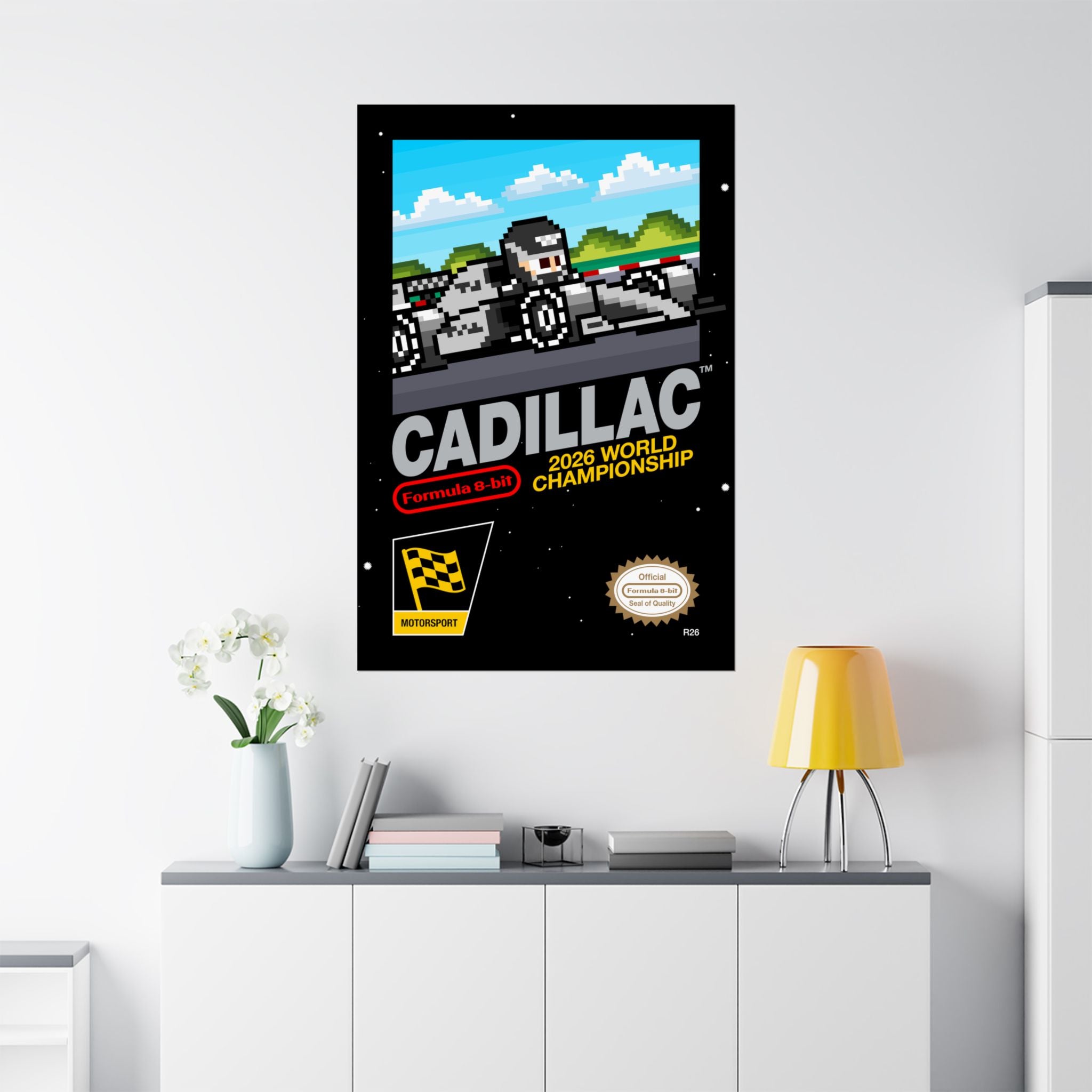 Cadillac 8-bit Game Poster