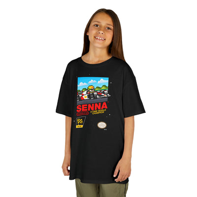 Senna 8-bit Game Kids Heavyweight 100% Cotton T-shirt