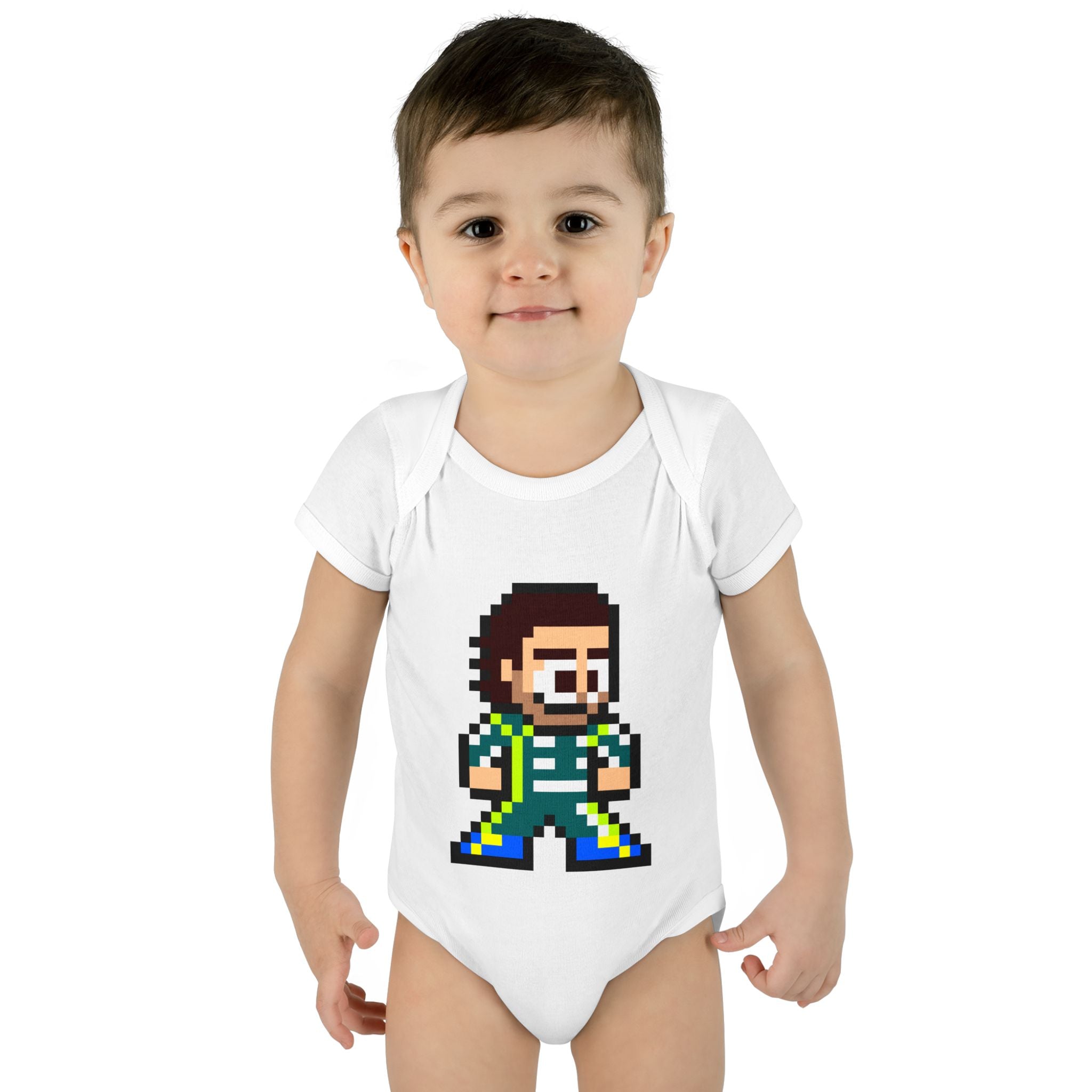 8-bit Fernando Alonso Baby Bodysuit