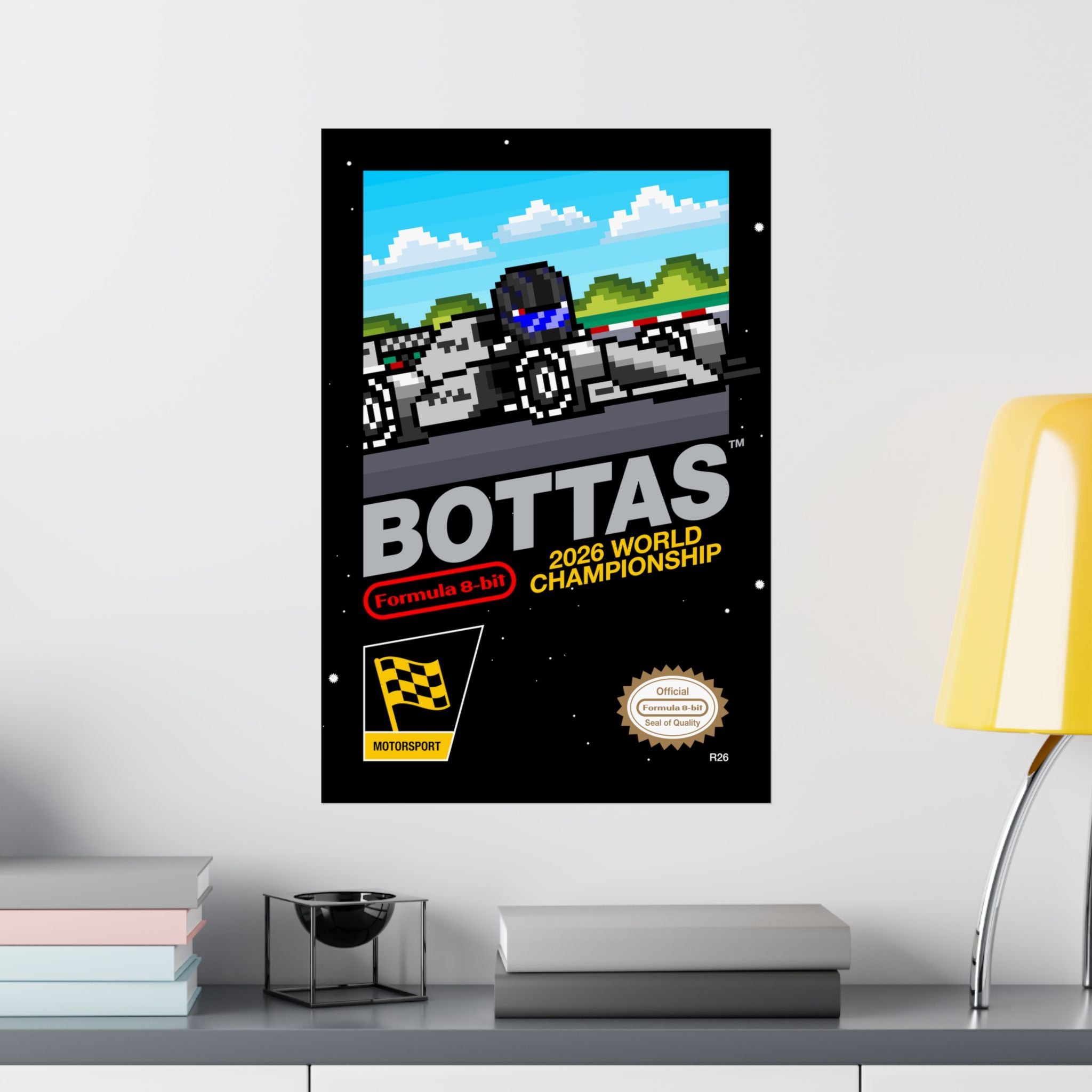 Bottas 8-bit Game Poster
