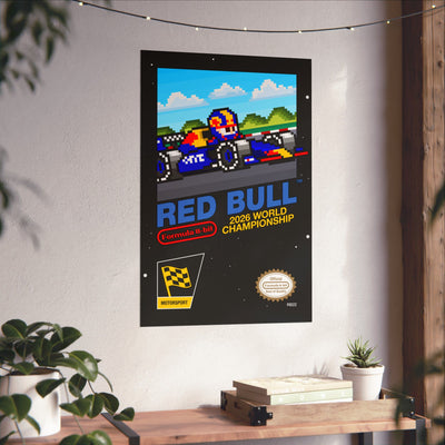 Red Bull Racing 8-bit Game Poster