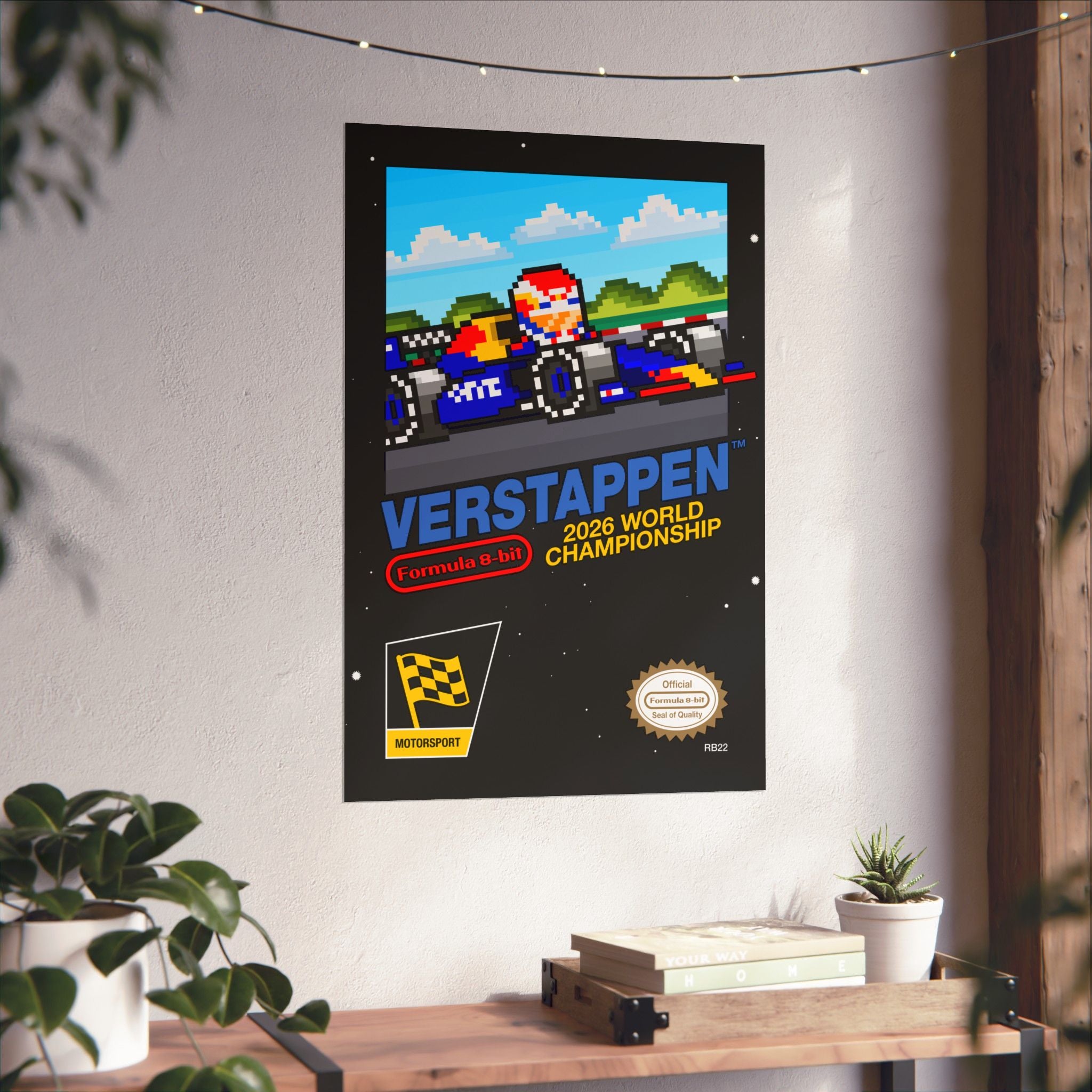 Max Verstappen 8-bit Game Poster
