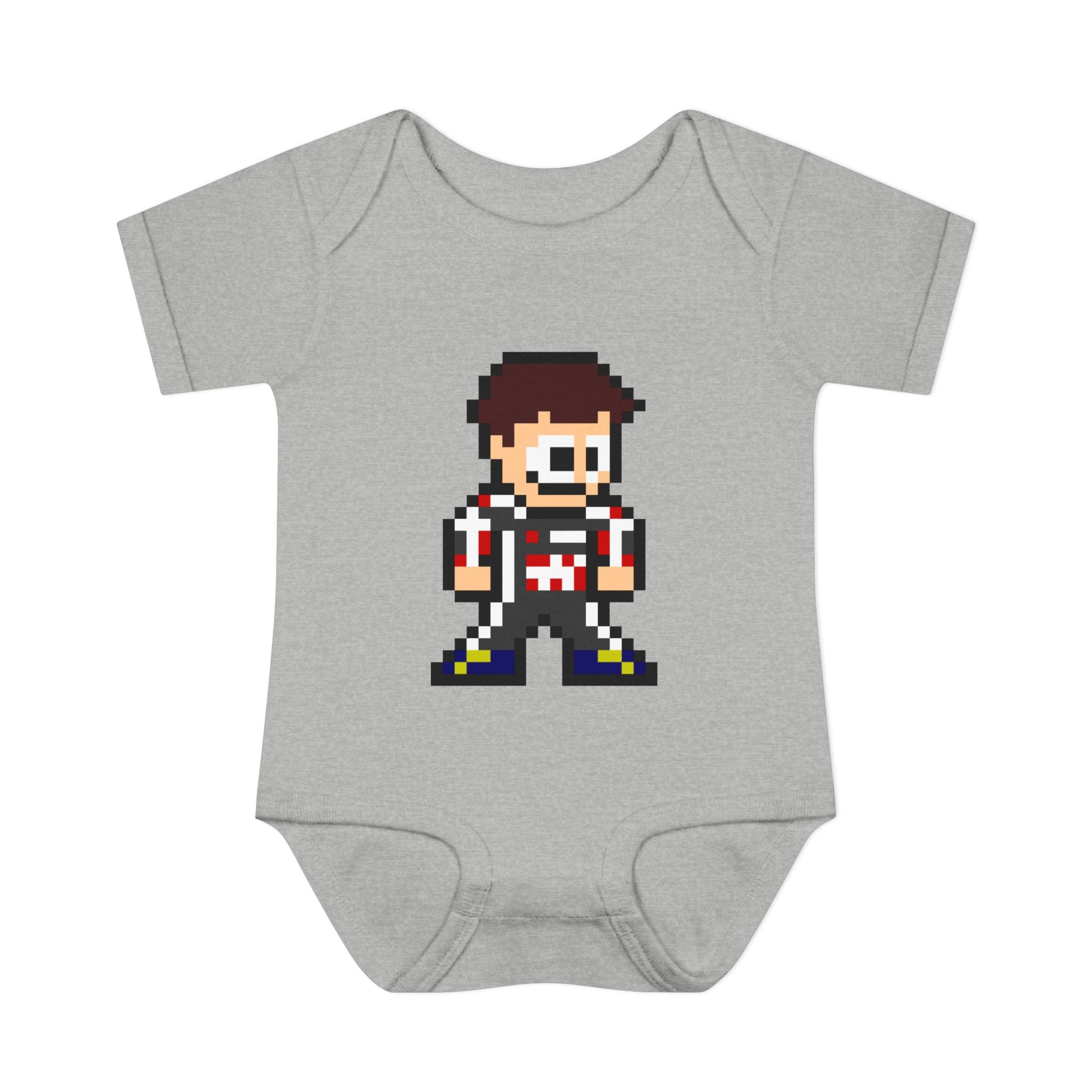 8-bit Ollie Bearman Baby Bodysuit