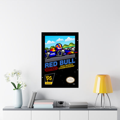 Red Bull Racing 8-bit Game Poster