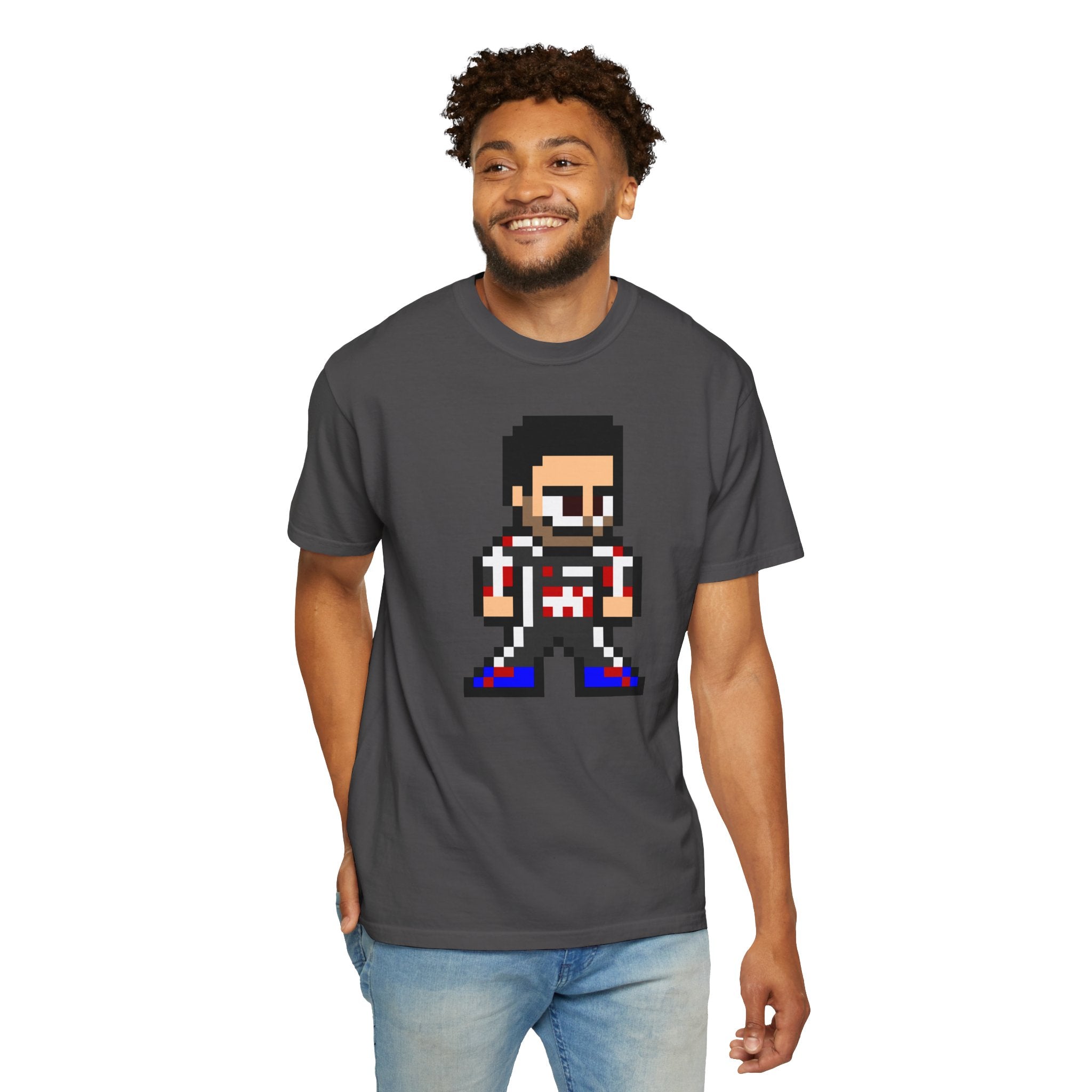 8-bit Esteban Ocon Adult Heavyweight 100% Cotton T-shirt