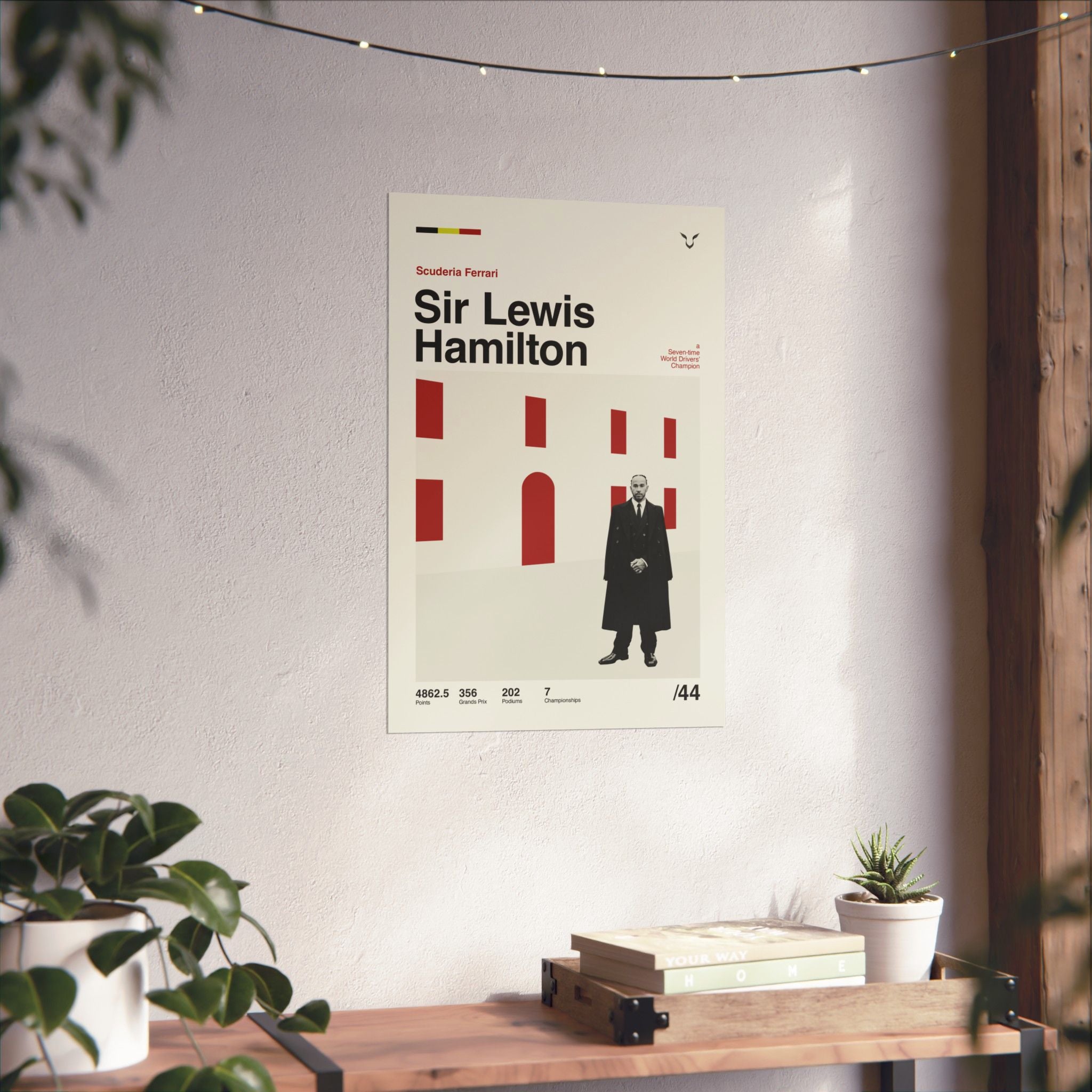 Sir Lewis Hamilton Mid-century Poster