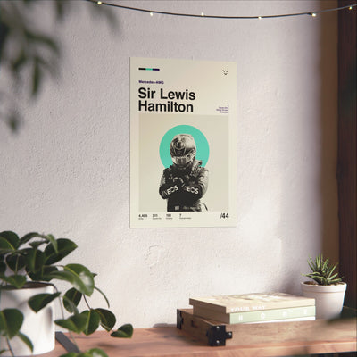 Sir Lewis Hamilton Mid-century Poster