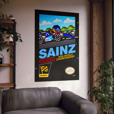 Carlos Sainz 8-bit Game Poster