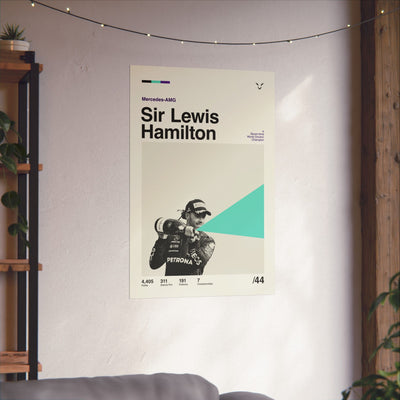 Sir Lewis Hamilton Mid-century Poster
