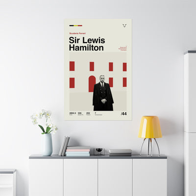 Sir Lewis Hamilton Mid-century Poster