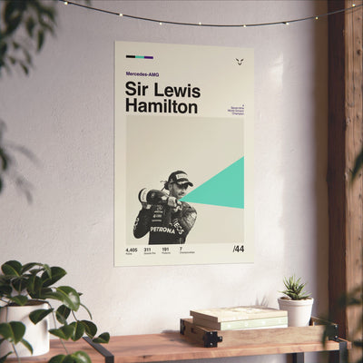 Sir Lewis Hamilton Mid-century Poster