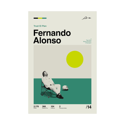 Fernando Alonso Mid-century Poster