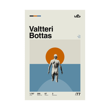 Valtteri Bottas Mid-century Poster