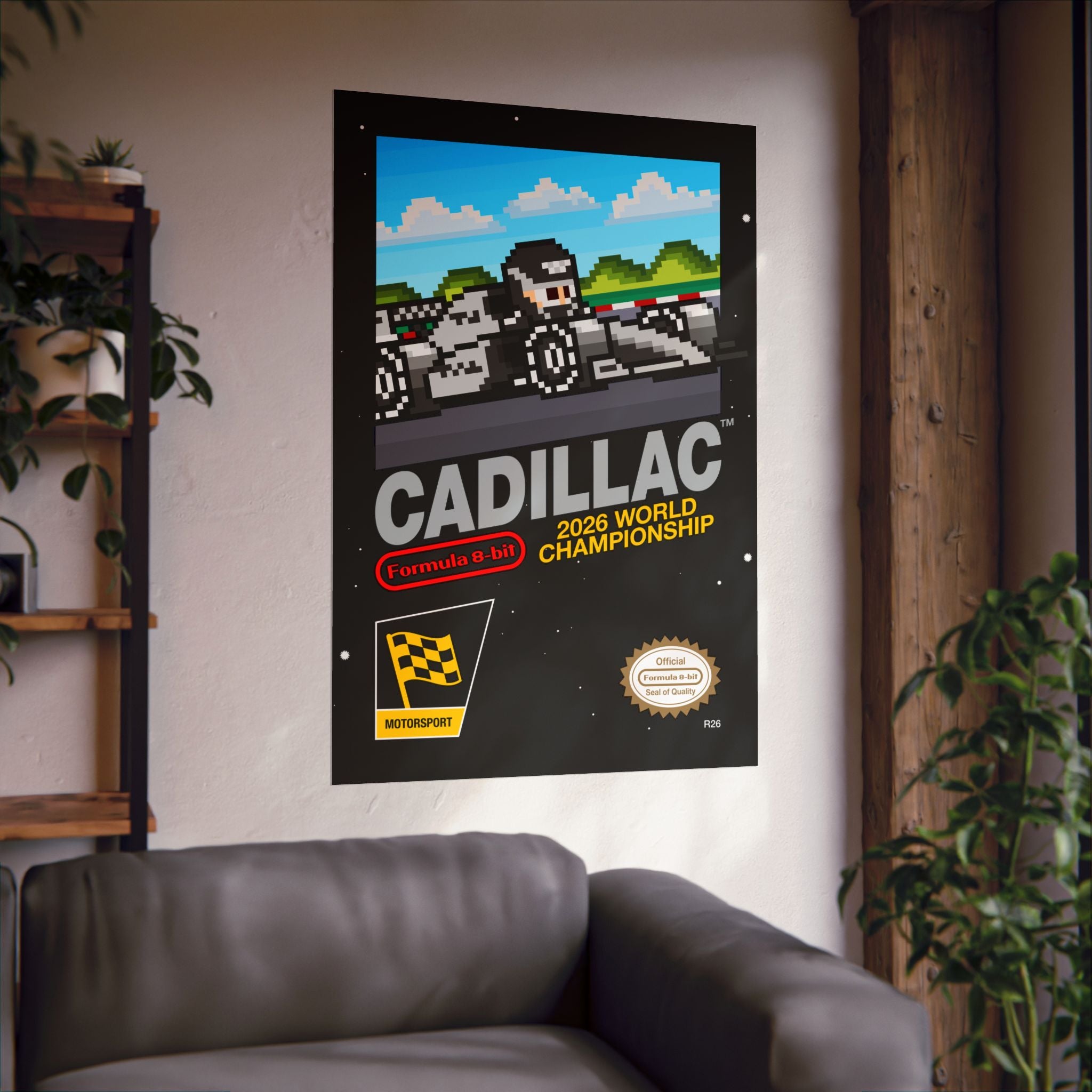 Cadillac 8-bit Game Poster