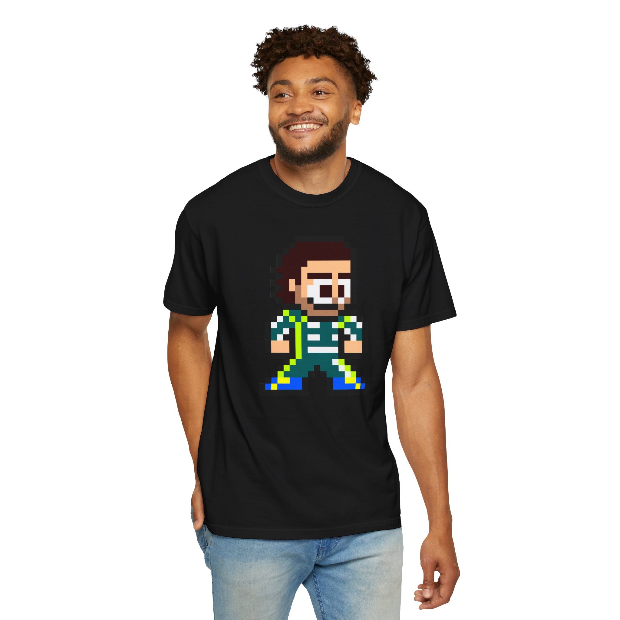 8-bit Fernando Alonso Adult Heavyweight 100% Cotton T-shirt