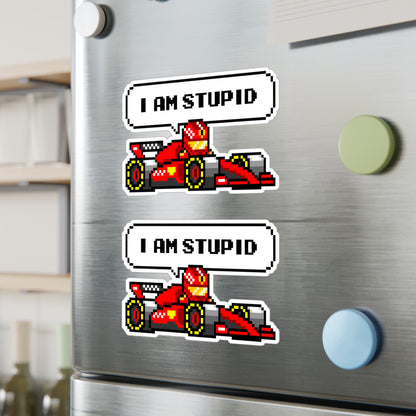 Leclerc "I AM STUPID" 8-bit Radio Vinyl Decal Sticker