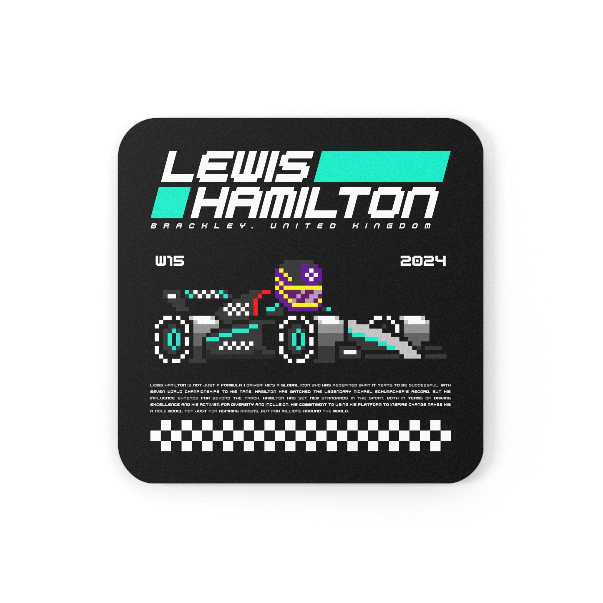 Lewis Hamilton 8-bit Team Cork Coaster