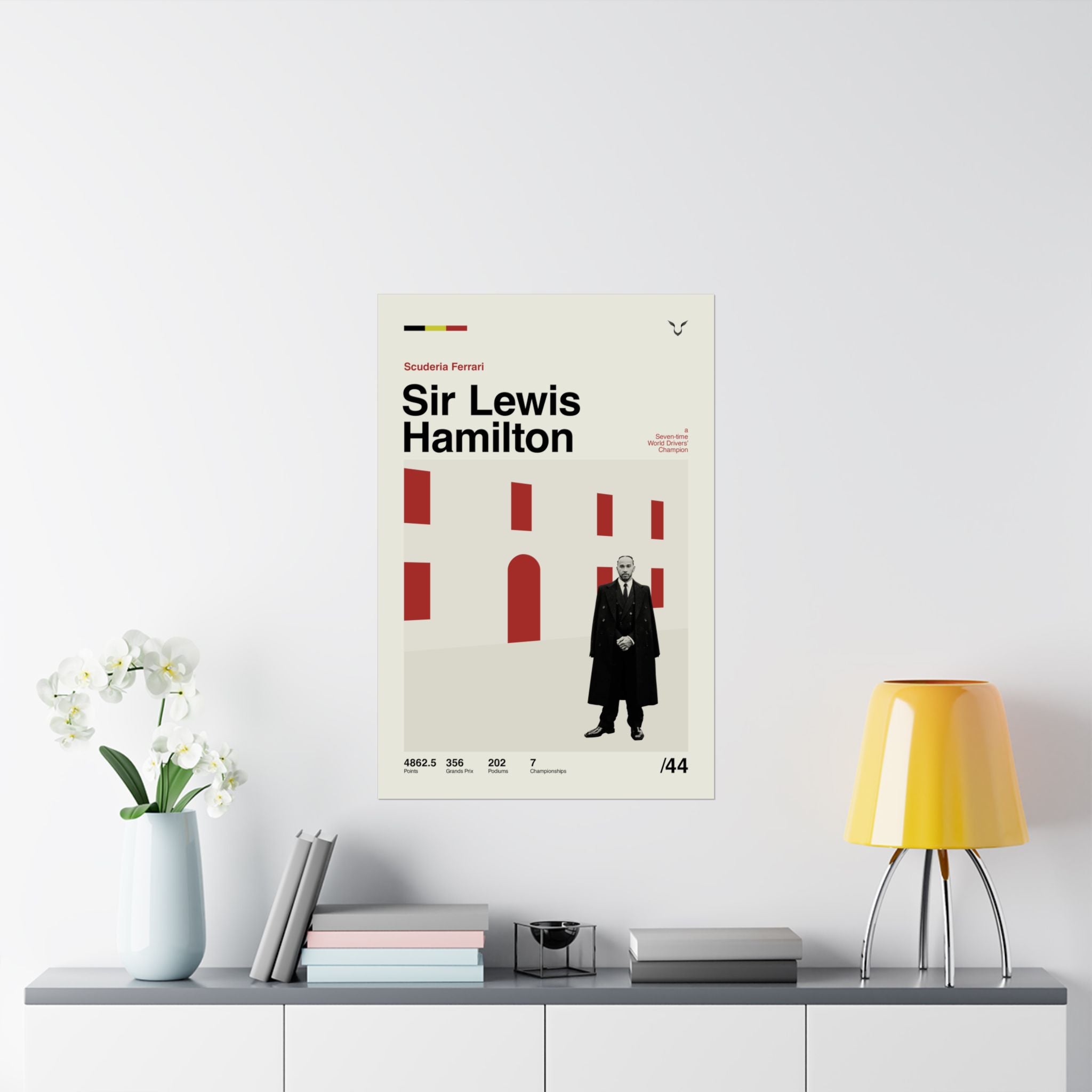 Sir Lewis Hamilton Mid-century Poster