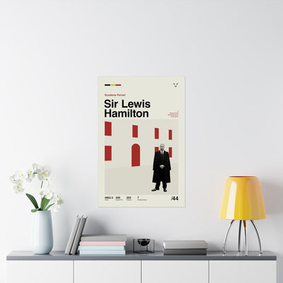 Sir Lewis Hamilton Mid-century Poster