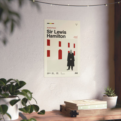 Sir Lewis Hamilton Mid-century Poster